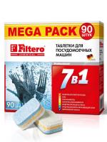 Filtero таблетки для посудомоечных машин 7 в 1 MEGA PACK, 90 шт., арт. 703