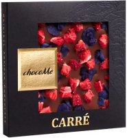 Молочный шоколад ChocoMe 50V107, Лепестки фиалки,клубника, 50г.