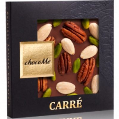 Молочный шоколад ChocoMe 50M104, Пекан, фисташки Бронте, миндаль, 50 г